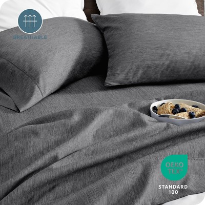 Heathered Gray Twin Microfiber Deep Pocket Sheet Set