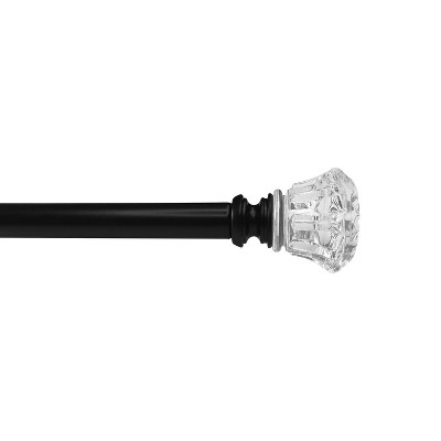 Versailles Scencillo Tulip Steel Heavy Duty Curtain Rod Set for Windows Black