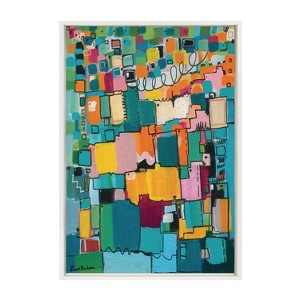 Kate and Laurel Sylvie Afternoon Delight Framed Canvas by Leah Nadeau, 23x33, White - 1 of 4