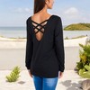 Anna-Kaci Women's Long Sleeve Top with Front Zip Detail and Curved Hem - 3 of 4