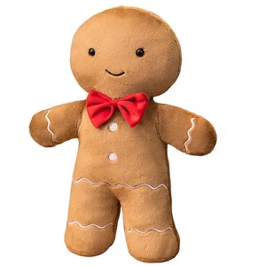 Aoibox Christmas Gingerbread Man Plush Pillow 14.7 Inch Stuffed Decorative Throw Cushion for Sofa Bed Holiday Home Decor 1 Piece - 1 of 4