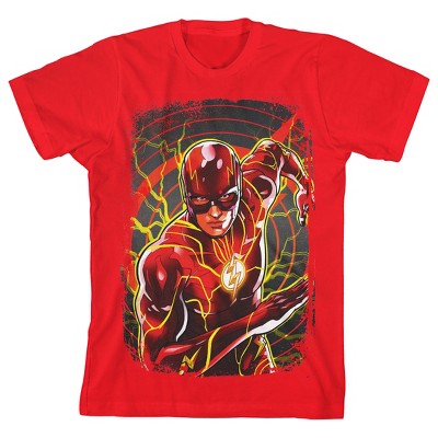 The Flash Movie Distressed Edges Character Key Art Crew Neck Short Sleeve  Red Boy's T-shirt : Target