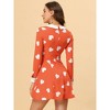 Allegra K Women's Peter Pan Collar Contrast Printed A-Line Short Dresses - 4 of 4