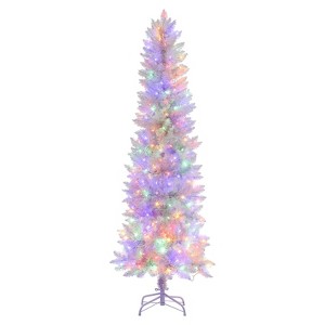 6ft Slim White Pencil Christmas Tree with 250 Stepless Dimmable Dual-Color Lights and 571 Tips - 1 of 4