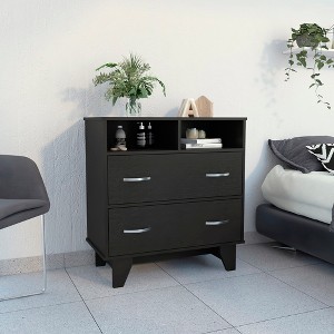 Jump Into Fun Modern Style Two Drawer Dresser With Two Open Shelves, Superior Top, Four Legs Elegant Appearance Easy To Move And Install,For Bedroom - 1 of 4
