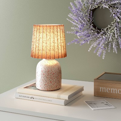 Mini Printed Ceramic Base Table Lamp with Printed Pleated Shade - Room Essentials™