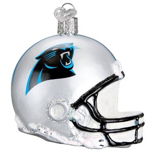 Old World Christmas Blown Glass Ornament for Christmas Tree, Carolina Panthers Helmet - 1 of 3