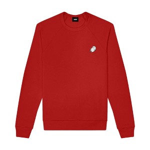 Dalix Ghost Embroidered Crewneck Long Sleeve Sweatshirt Fleece Men - 1 of 4