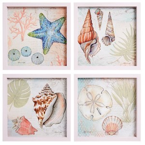The Lakeside Collection Framed Art Themed Decor Butterfly Hummingbird Or Seashells - Seashells - 1 of 2