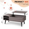 GALAXHERO Lift Top Coffee Table for Living Room Small Coffee Table with Storage,Hidden Compartment and Adjustable Shelf Mid Century Modern - 3 of 4