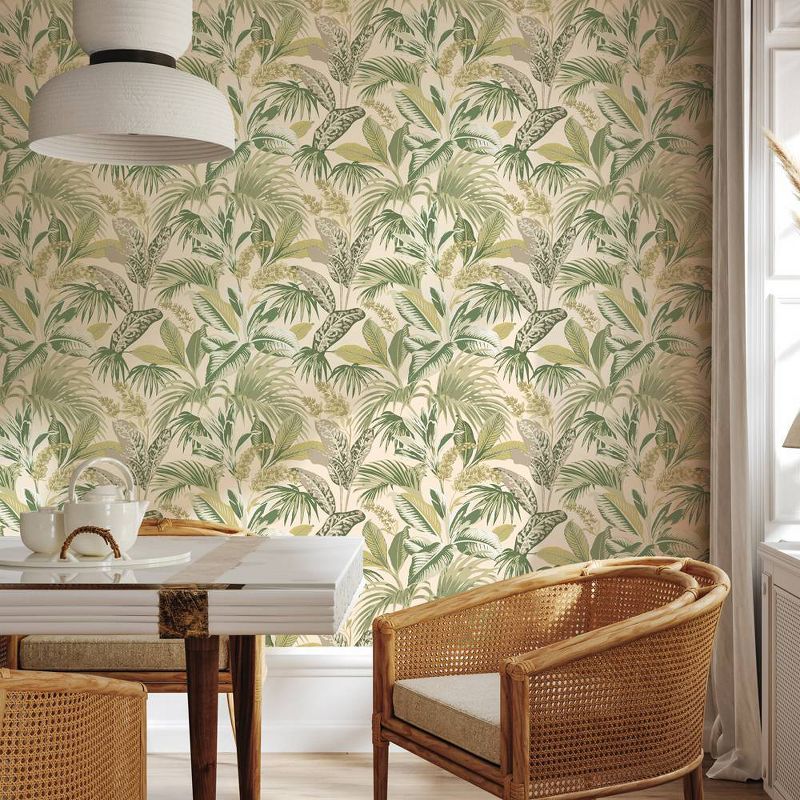Tempaper &#38; Co. 28 sq ft Havana Palm Peel and Stick Wallpaper Green, 4 of 6