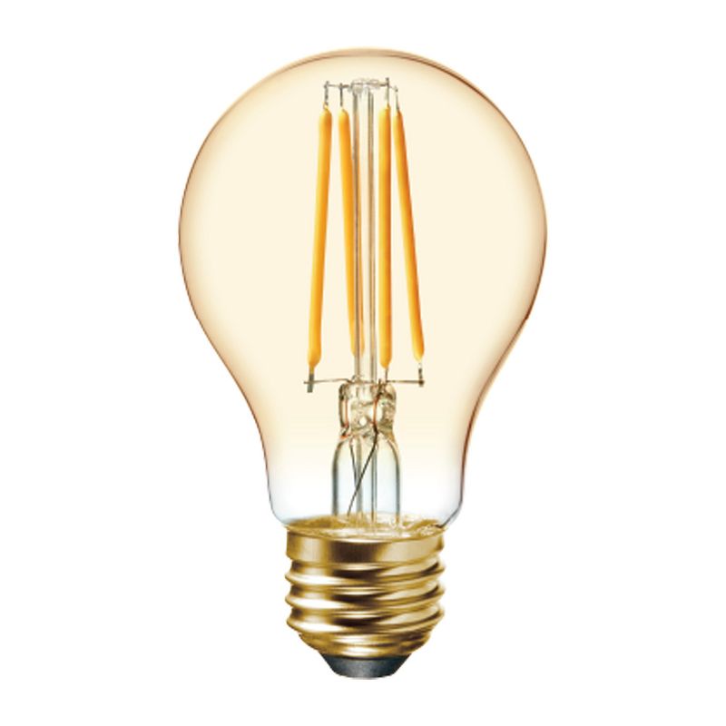 GE 2pk 6W 60W Equivalent LED Light Bulbs Amber Glass Candle Light, 1 of 7
