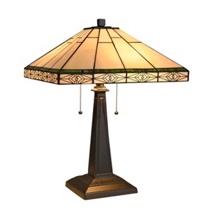 Chloe Lighting Theros Tiffany-style 2 Light Mission Table Lamp 16" Shade - 1 of 4