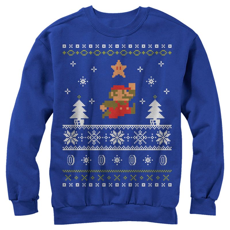 Men's Nintendo Mario Ugly Christmas Sweater Sweatshirt, 1 of 5
