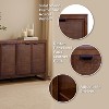 Hatteras Modern Boho 4-Door Sideboard with Solid Wood & Natural Rattan Accents-Teamson Home - 4 of 4
