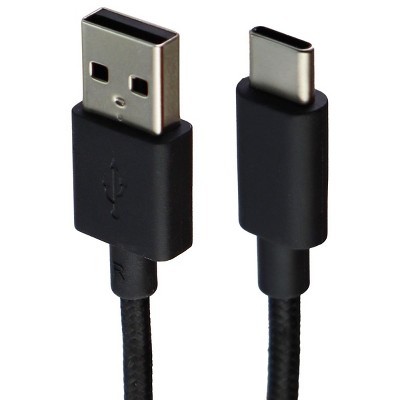 Universal (3.3-Ft) 1m Braided USB to USB-C Charge/Sync Cable - Black