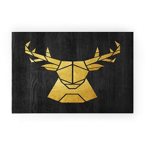 Nick Nelson Deer Symmetry Looped Vinyl Welcome Mat - Society6 - 1 of 4