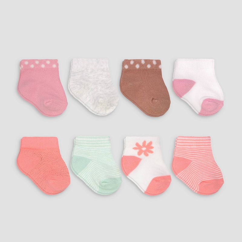 Carter's Just One You® 8pk Baby Girls' Ankle G Floral Socks, 1 of 2