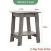 End Table with Storage & Night Stand 2-Tier Side Table - Compact Farmhouse Bedside Table for Small Bedrooms, Living Room Accent Furniture - 2 of 4