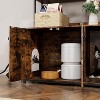 Nasitip Litter Box Enclosure with 2 Storage Shelves,Wooden Hidden Cat Litter Box Enclosure Furniture with 2 Door - 3 of 4