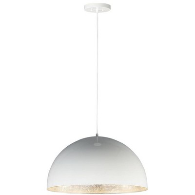 ET2 Lighting Hemisphere 1 - Light Pendant in  Gloss White/Aluminum