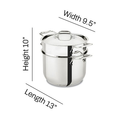 Stainless Steel 6-Quart Pasta Pot with Basket Insert