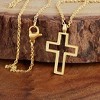 ELYA Women's Polished Open Cross Stainless Steel Necklace - 4 of 4