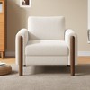Kumasinova Mid-Century Teddy Accent Chair with Curved Armrests, Plush Upholstered Armchair, Oversized Sofa Chair for Living Room, Sturdy Wood Frame - 2 of 4