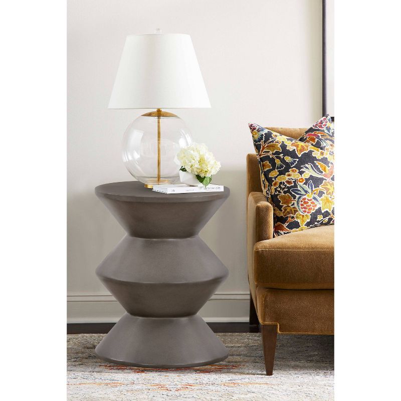 Lizzie Concrete End Accent Stool Table Gray - Armen Living, 1 of 10