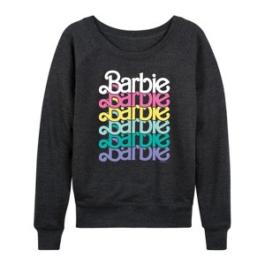 Women's - Barbie - Easter Lightweight French Terry Wide Neck Long Sleeve Shirt - 1 of 4