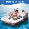 Tangkula Floating Canopy Island Inflatable Pool Float Lounge Raft w/ Retractable Canopy - 3 of 4