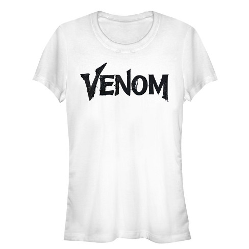 Juniors Womens Marvel Venom Film Contagious Logo T-shirt - White ...