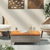 vidaXL Patio Table Gray 27.6"x27.6"x9.8" Rattan and Acacia Wood - 3 of 4
