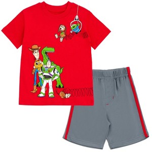 Disney Winnie the Pooh Lion King Monsters Inc. Toy Story Incredibles Lilo & Stitch T-Shirt and Mesh Shorts Outfit Set Little Kid to Big Kid - 1 of 4