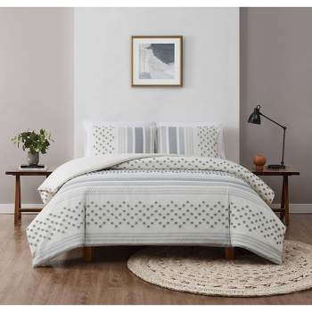 2pc Twin/Twin Extra Long Mia Tufted Texture Comforter Set Gray - Brooklyn Loom