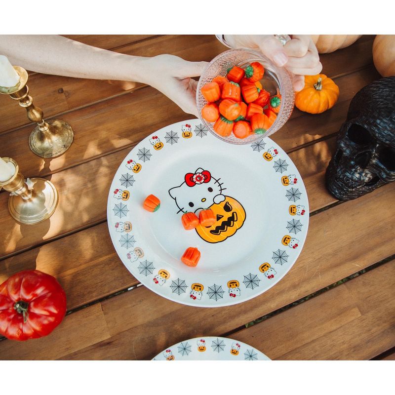 Silver Buffalo Sanrio Hello Kitty Pumpkin Boo 10.5-Inch Ceramic Dinner Plate, 5 of 7