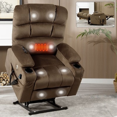 NicBex Chenille Lift Recliner Chair for Elderly,Massage Chairs with 8-Point Vibration Massage and Heating,Cozy Reclining Chairs for Living Room