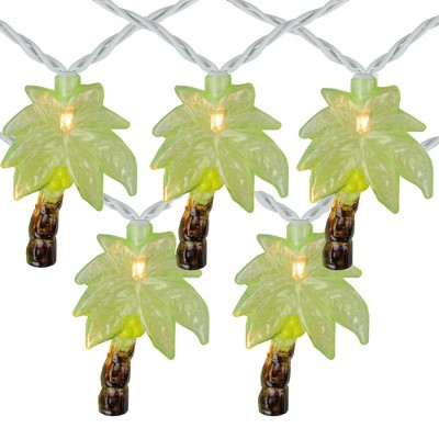 Northlight 10-Count Green Tropical Palm Tree Outdoor Patio String Light Set, 7.25ft White Wire