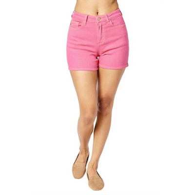 Women's HIGH WAIST GART DYED EMBROIDERY DENIM SHORT - Judy Blue