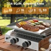 Kismile 2/3 Burner Food Grade SUS304 Tabletop Griddle, 16,000 BTU 310 Sq. In. Portable Propane Gas Griddle - 3 of 4