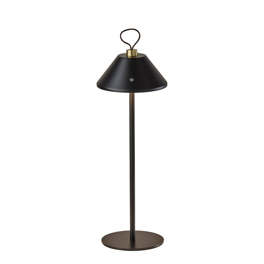 Photos - Floodlight / Street Light Adesso Danny Cordless Table Lamp  Black: ETL List (Includes LED Light Bulb)