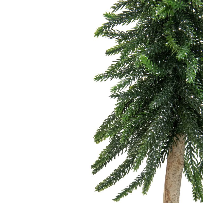 Northlight 14.75in Downswept Glittered Artificial Mini Christmas Tree Wood Base - Unlit, 2 of 4