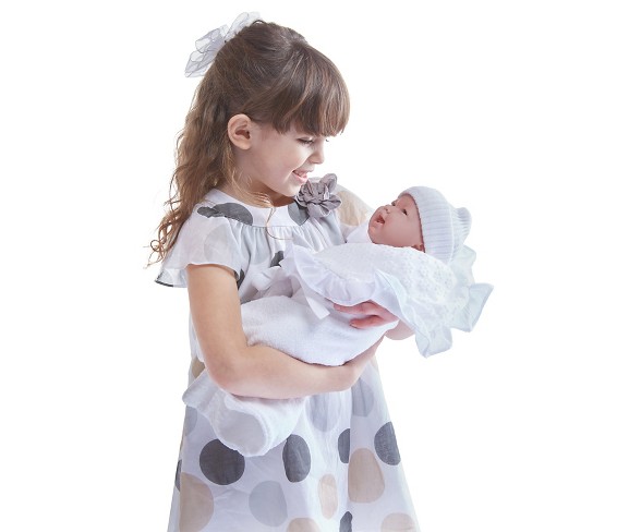 JC Toys La Newborn 15.5" Soft Body Baby Doll - White Deluxe Boutique Gift Set