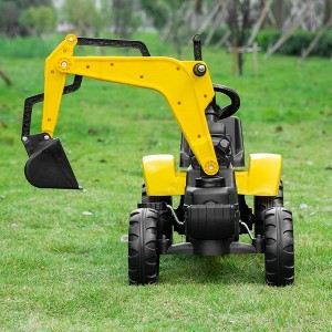 42.30"Aosom Kids Ride On Excavator, Pedal Digger, Construction Truck with Horn for Kids and Toddlers 3+, Yellow - 1 of 4
