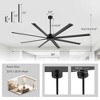 Airsurfer 84" Black Modern Ceiling Fan with 8 Aluminium Blades and Remote 6 Speed Ceiling Fan with Reversible Quiet DC Motor for Living Room Bedroom - 3 of 4