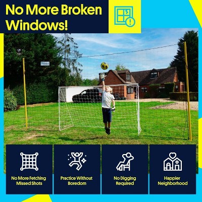 Junior Size Black Metal Soccer Goal with Rebounder Net