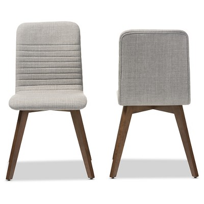 Scandinavian Light Grey Faux Leather Parsons Side Chair