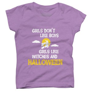 Girl's Design By Humans Girls like Halloween By OffensiveFun T-Shirt - 1 of 3