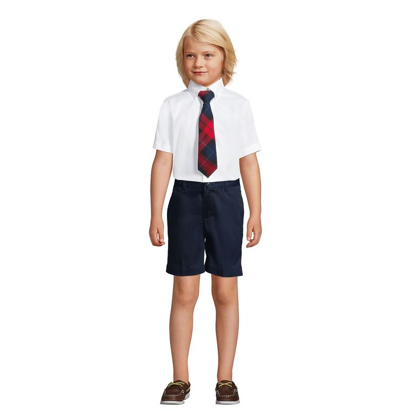 Lands' End School Uniform Kids Short Sleeve No Iron Pinpoint Dress Shirt, 5 of 6