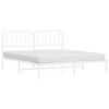 vidaXL California King Metal Bed Frame with Headboard, Sturdy Steel, White, No Mattress - 2 of 4